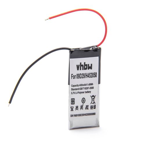 vhbw Batterie compatible avec Cardo Scala Rider Freecom 2 casque audio, écouteurs sans fil (400mAh, 3,7V, Li-polymère)