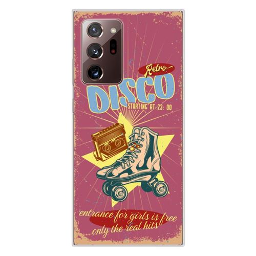 Coque en silicone imprimée compatible Samsung Galaxy Note 20 Ultra Retro disco