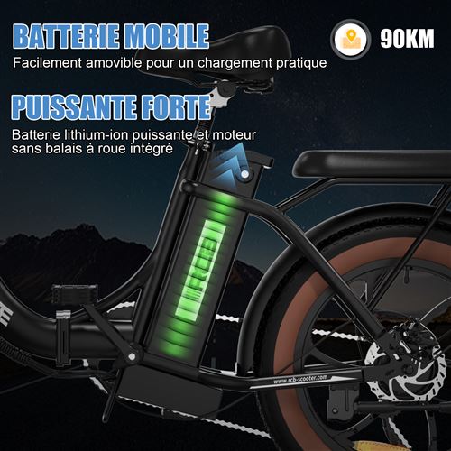 550€ sur RCB Vélo Électrique,20 VTT Fat Bike Electrique Adulte
