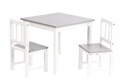Geuther Meubles d activite en Hevea 2 chaises et une table Couleur Blanc Naturel