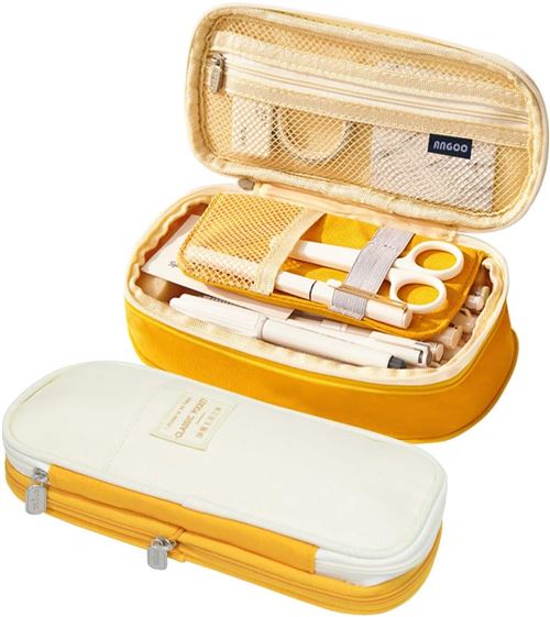 GENERIQUE - Trousse Scolaire Extensible - Grande Capacité - Jaune - Image 2