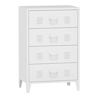 Caisson et casier de bureau Homcom Caisson de bureau rangement bureau sur  roulettes 3 tiroirs verrouillables dim. 40L x 41,5l x 61,5H cm blanc