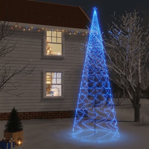 VidaXL Sapin de Noël avec piquet 3000 LED Bleues 800 cm