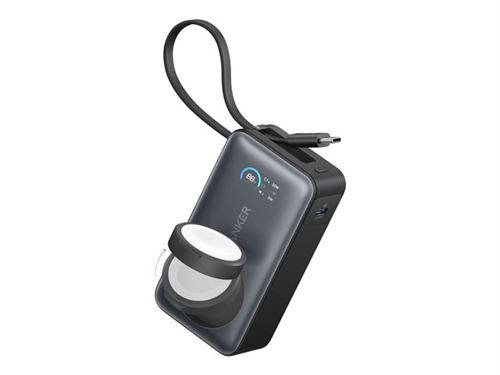 Anker MagGo - Banque d'alimentation - pour Apple Watch - 10000 mAh - 35 Watt - 2 connecteurs de sortie (24 pin USB-C) - noir