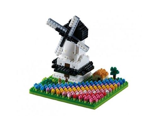 Brixies - 410144 - jeu de construction 3d-motif - moulin à vent avec tulipes