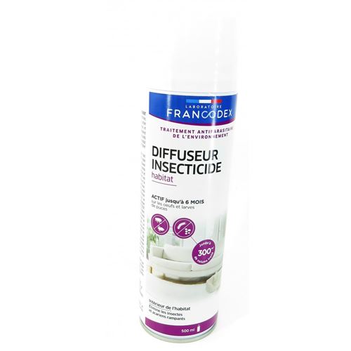 Diffuseur insecticide habitat. 500 ml. (130m²)traitement antiparasitaire de l'environnement. - Francodex - FR-172353