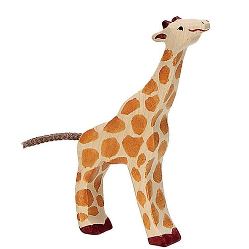 Animaux En Bois Petite Girafe Mangeant Figurine Holztiger