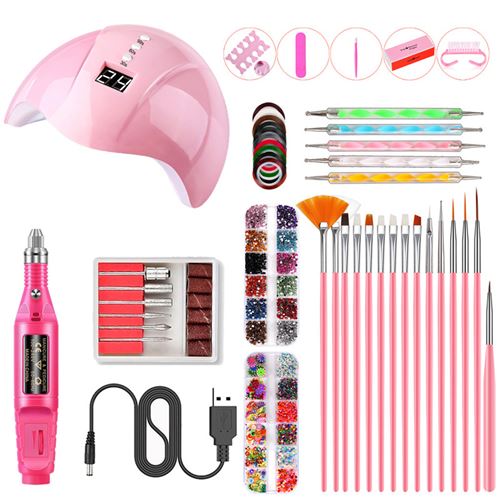 Lampe UV portable pratique LED Kit ongles secs Manucure Nail Tool Set Nail acrylique - Multicolore
