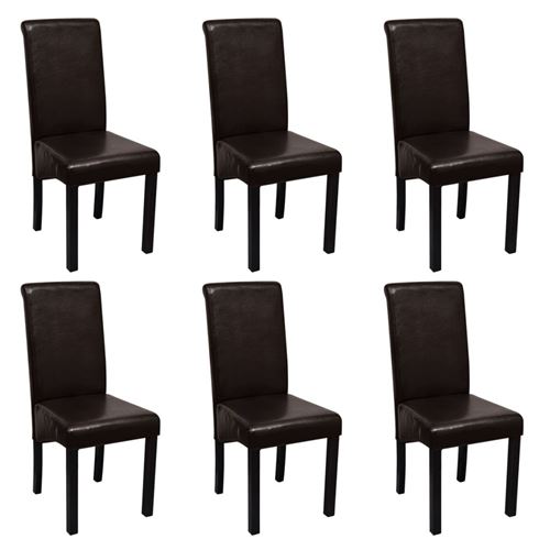 vidaXL Chaise de salle à manger 6 pcs Cuir synthétique Marron
