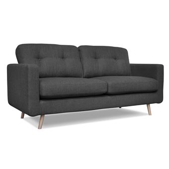 Canapé Fixe Tissu Scandinave Déhoussable Pieds En Bois