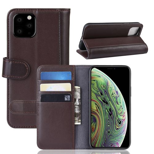 Etui en cuir véritable marron pour votre Apple iPhone 5.8 pouces (2019)