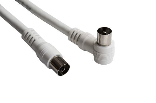 Silver Sanz 93040 câble coaxial 1,5 m Blanc - Câbles coaxiaux (1,5 m, Male Connector/Female Connector, Courbe, Droit, Blanc, Plastique)