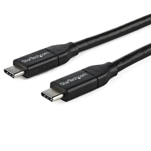 StarTech.com Câble USB-C vers USB-C avec Power Delivery 5A de 1 m - Cordon USB 2.0 Type-C certifié USB-IF - Noir - Câble USB - USB-C (M) pour USB-C (M) - Thunderbolt 3 / USB 2.0 - 5 A - 1 m - noir