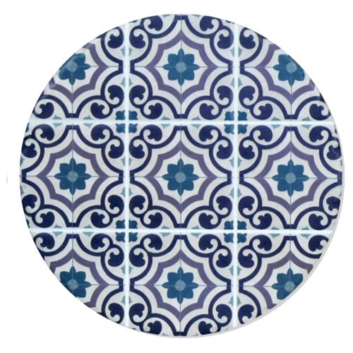 Sous plat en Céramique et Liège carreaux de ciment 18 cm
