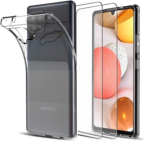 Coque pour Samsung Galaxy A42 avec X2 verre trempé