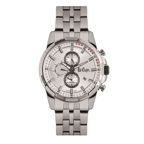 Lee Cooper Montre analogique multifonctions bracelet métal Blanc