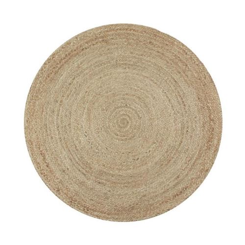 full tapis de salon ou de chambre - jute - ø160 cm - naturel