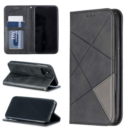 Etui en PU motif géométrique avec fentes pour cartes noir pour votre Apple iPhone XR (2019) 6.1 pouces