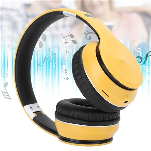 17€98 sur Casque Bluetooth sans fil stéréo pliable - Jaune - Casque audio -  Achat & prix