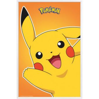 Poster Encadré Pokémon Pikachu 91x61 Cm Cadre Plastique Blanc