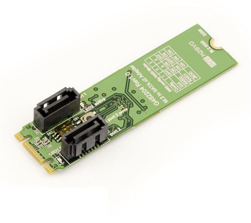 Carte M.2. - 2 ports SATA RAID pour port M2 de type SATA, clé B ou B+M