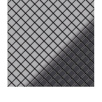 Carrelage Mosaïque En Acier Inoxydable Et Verre - Noir Et Argent - 30x30 Cm, épaisseur 8mm - Bador