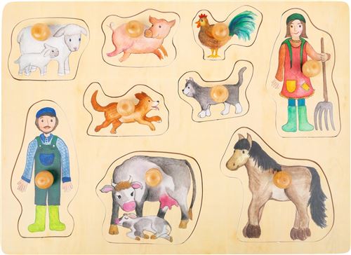 Small Foot forme puzzle Ferme bois junior 9 pièces