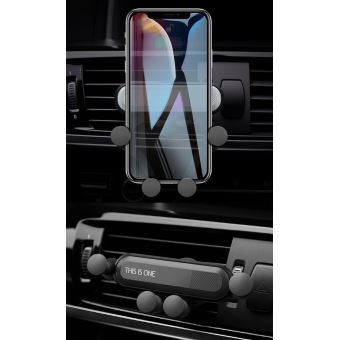 Accessoire téléphonie pour voiture GENERIQUE Support Voiture Magnetique pour  IPHONE Xs Max Aimant Noir Ventilateur Universel 360 Rotatif