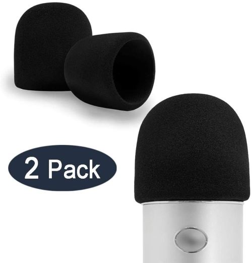 YOUSHARES Filtre Anti Pop et Anti-vent pour Blue Yeti Microphone, Blue Yeti Pro Micro Anti Vent, Bonnette Mousse Comme Pare-Brise Efficace Enlever les Bruits (2 Packs)