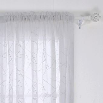 Deconovo Lot De 2 Rideaux Voilage Enfant Blanc 132x160cm Simili