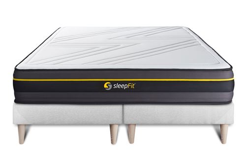 Ensemble matelas et sommier Sleepfit Ensemble matelas 160 x 200 cm active - mousse mmoire de forme - ep. 24 cm - ferme - sommier blanc