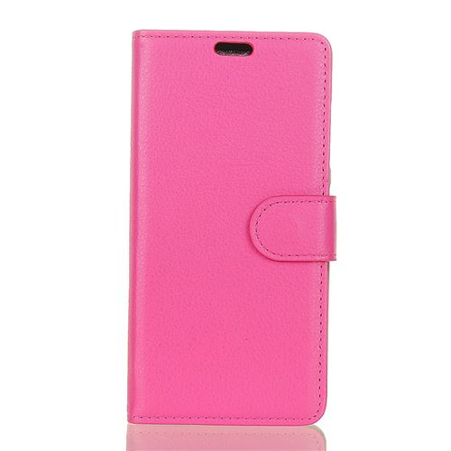 Etui en PU litchi rose pour votre Samsung Galaxy A6 (2018)