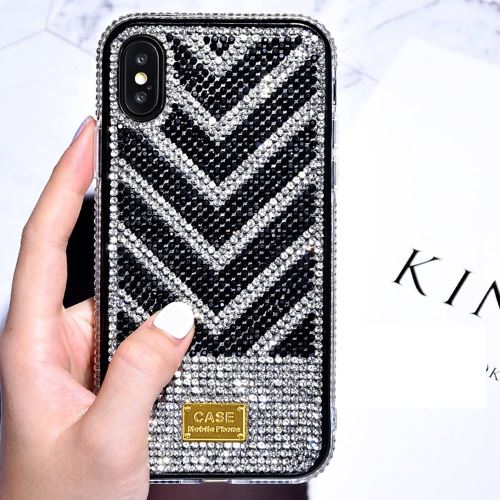 Coque en TPU strass décor hybride noir pour votre Apple iPhone XS Max 6.5 pouces