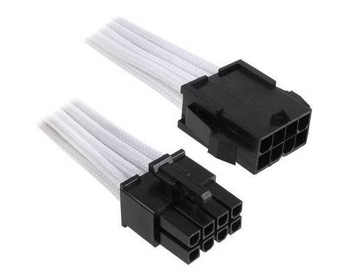 BitFenix Alchemy Premium Modding Series Multisleeved Cable - Stroomverlengkabel - 8 pins-EPS12V (M) naar 8 pins-EPS12V (V) - 45 cm - wit