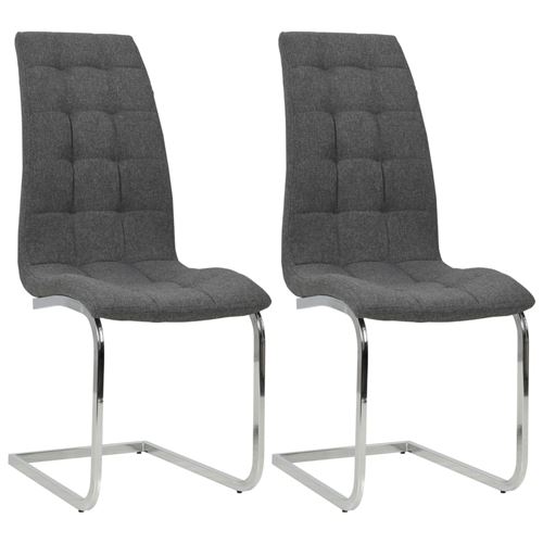vidaXL Chaises de salle à manger 2pcs Tissu 42,5x61x104,5cm Gris foncé