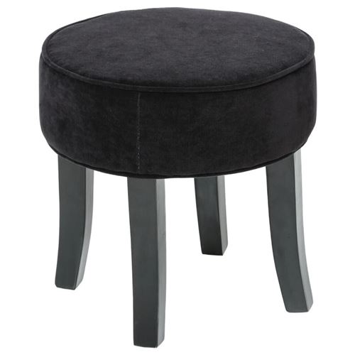 Atmosphera Noir Tabouret En Velours Adriel Coloris