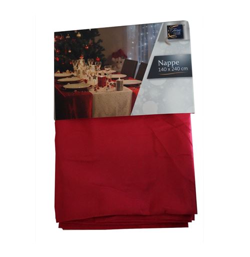 Nappe rectangulaire brillante 140 x 240 cm - Rose framboise