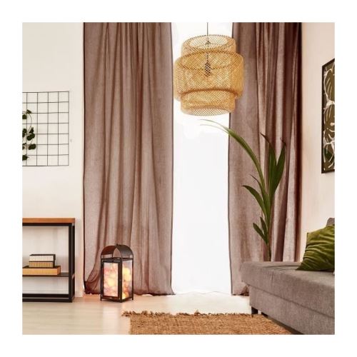 voilage premium coton - 110 x 250 cm - marron chocolat
