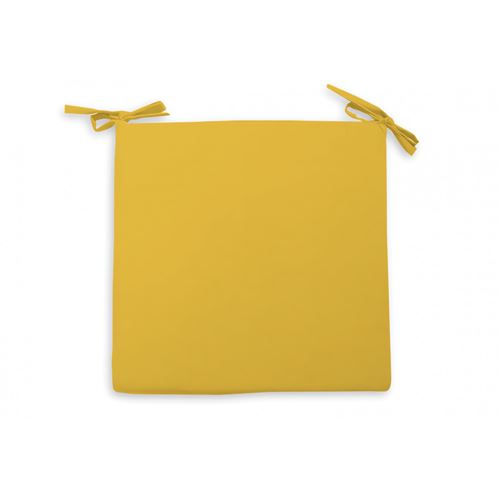 Galette de chaise imperméabilisée - L 40 x l 40 x 5 cm - Jaune
