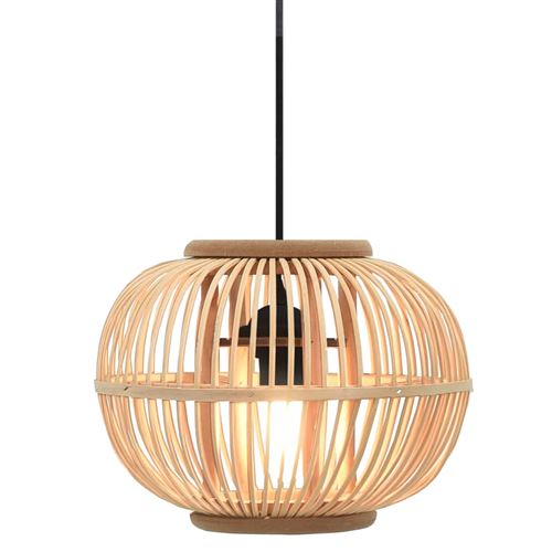 vidaXL Lampe suspendue Osier 40 W 30x22 cm Globe E27