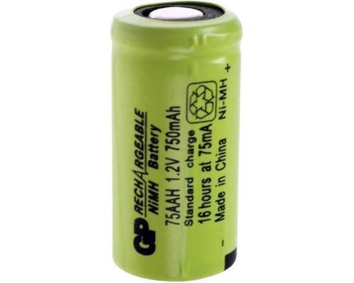 Pile rechargeable spéciale 2/3 R6 à tête plate NiMH GP Batteries GP75AAH 1.2 V 750 mAh