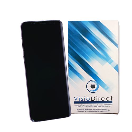 Ecran complet pour Samsung Galaxy S9 Plus G965F téléphone portable violet vitre tactile + écran LCD sur chassis -VISIODIRECT-