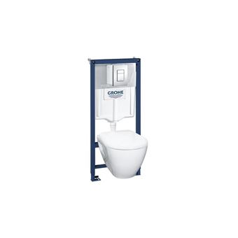 WC suspendu compact SEREL b ti support GROHE abattant plaque