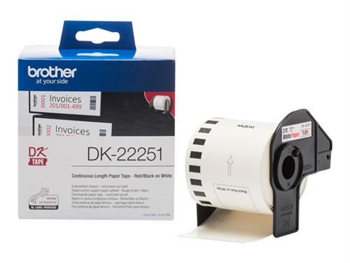 Rubans Brother Dk-22251 Noir Et Rouge Sur Blanc Dk Ruban D'étiquette