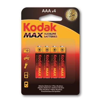 KODAK - Piles - MAX Alcaline - AAA / LR03 - pack de 4 - 1