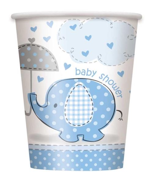 Haza Original tasses de fête baby shower bleu 266 ml