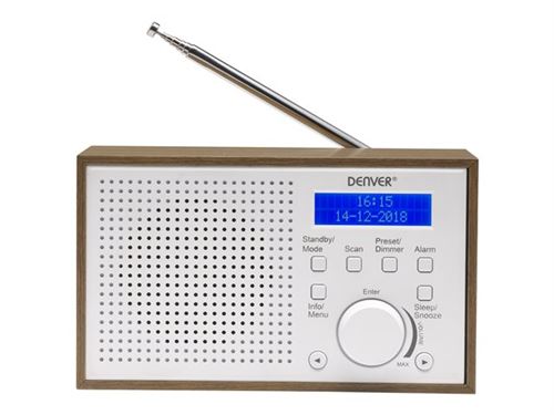 DENVER DAB-46 - DAB draagbare radio - 2 Watt - wit