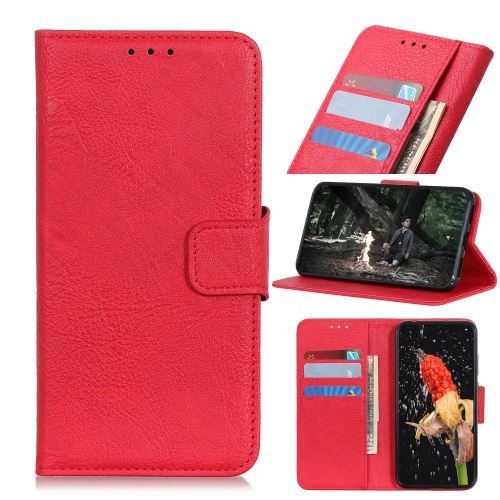 Etui en PU peau de style litchi élégant rouge pour votre Xiaomi Redmi Note 8 Pro