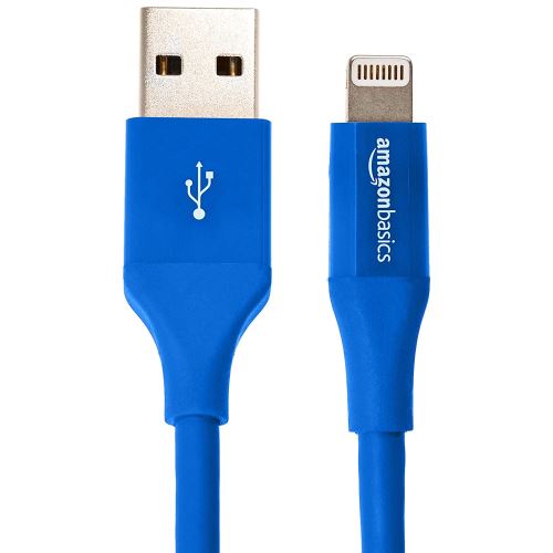 AmazonBasics Câble Lightning vers USB A pour iPhone et iPad - 1,8 m - Lot de 1 , Bleu
