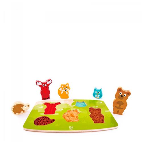 Hape casse-tête en bois Forest Animal Tactile junior 6 pièces